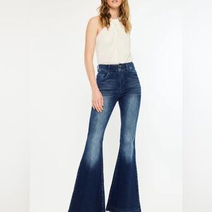 KanCan Womens‎ Super Flare High Rise Jeans Sz  29 Boho Dark